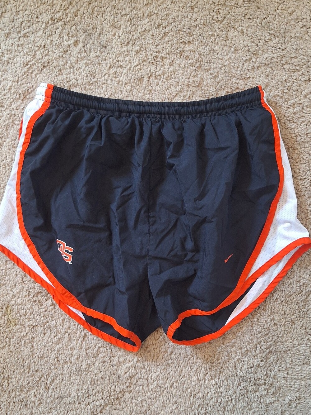 Nike Black, Orange & White Athletic Running Shorts